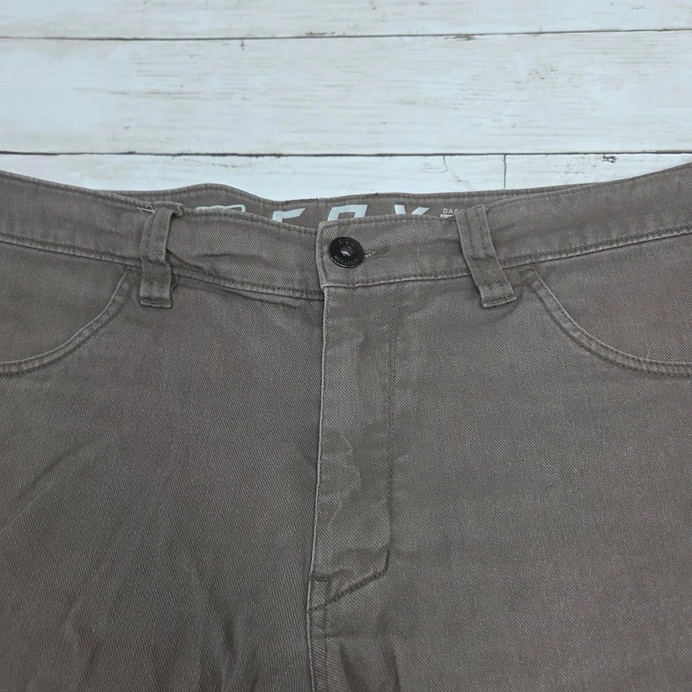Fox Racing Dagger Slim Fit Cut Off Shorts Mens 33 Brown Cotton Stretch 23078